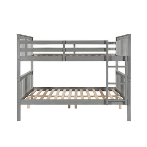 English Elm Full Over Bunk Bed Solid Pine Frame White Finish Converts to Two Beds LT000203AAE-1