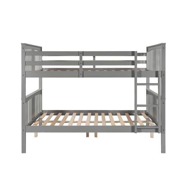 English Elm Full Over Bunk Bed Solid Pine Frame White Finish Converts to Two Beds LT000203AAE-1