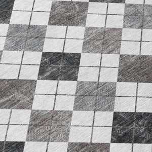 HomeRoots 8' Gray and Ivory Round Geometric Rug - Stylish, Washable, Durable for Indoor & Outdoor Spaces! 639769