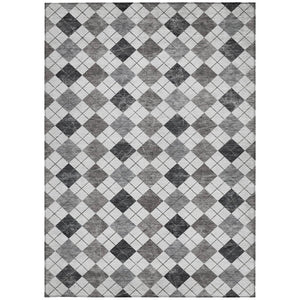 HomeRoots 9' X 12' Gray And Ivory Geometric Washable Rug - Stylish, Durable, Indoor/Outdoor Solution for Homes 639771