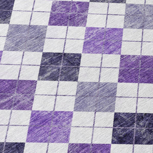 HomeRoots 10' Stylish Plum and Ivory Geometric Washable Area Rug for Indoor & Outdoor Use - Durable & Versatile 639790