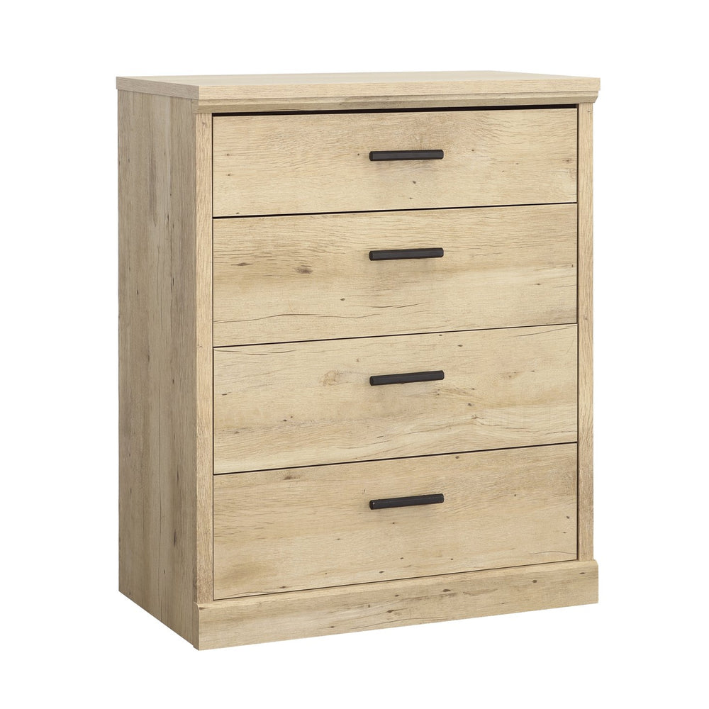 English Elm 4-Drawer Chest - Stylish Brown Finish With Rustic Handles For Effortless Organization & Display Space B356P402618