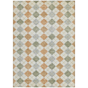HomeRoots 9' X 12' Coral Ivory Silver Geometric Area Rug - Stylish, Washable, Indoor/Outdoor Design for All Spaces 639831
