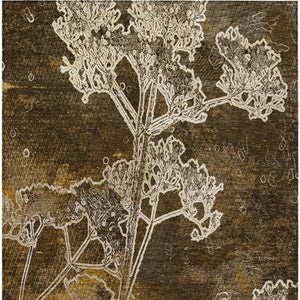 HomeRoots 5' X 8' Washable Chocolate and Beige Floral Area Rug – Durable, Stylish, Perfect for Indoor & Outdoor Use 639834