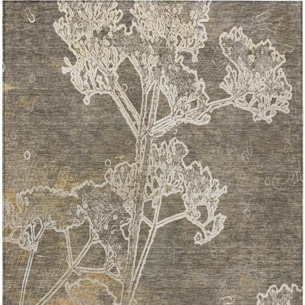 HomeRoots 8' X 10' Floral Washable Indoor/Outdoor Area Rug – Durable, Elegant, Perfect for High-Traffic Spaces! 639848