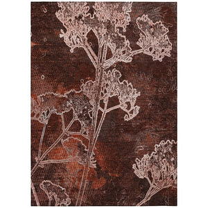 HomeRoots 5' X 8' Merlot and Beige Floral Area Rug – Durable, Washable Design for Indoor & Outdoor Spaces 639852