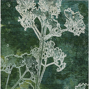 HomeRoots 9' X 12' Teal Blue and Green Floral Area Rug – Durable, Washable, Indoor/Outdoor, Stylish Comfort 639873