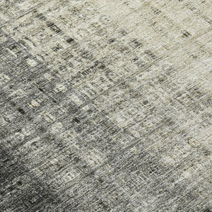 HomeRoots 8' Beige and Gray Round Striped Area Rug – Stylish, Washable, Durable for Indoor and Outdoor Use 639877