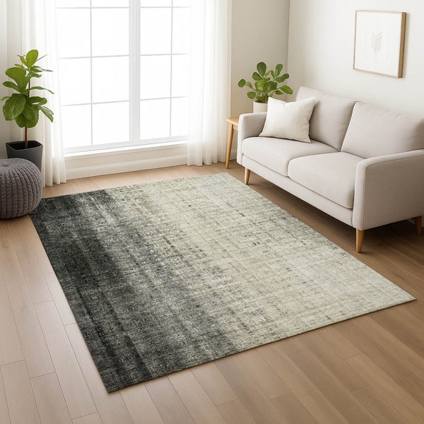 HomeRoots 10' Beige and Gray Striped Area Rug - Washable Indoor/Outdoor, Durable, Stylish, and Versatile Design 639880