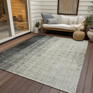 HomeRoots 10' Beige and Gray Striped Area Rug - Washable Indoor/Outdoor, Durable, Stylish, and Versatile Design 639880