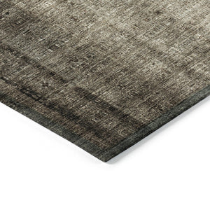 HomeRoots 5' Classic Brown and Beige Striped Washable Area Rug – Indoor/Outdoor Versatile Design for Any Space 639882