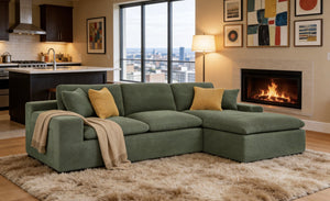 English Elm Coffee-bean Sculptural Sectional Sofa Curved Pod Cushions for Modern Living Rooms B2748S00128