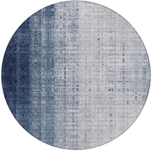 HomeRoots 8' Blue and Ivory Striped Area Rug - Durable, Washable, Perfect for Indoor & Outdoor Spaces! 639889