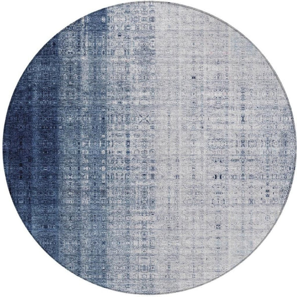 HomeRoots 8' Blue and Ivory Striped Area Rug - Durable, Washable, Perfect for Indoor & Outdoor Spaces! 639889