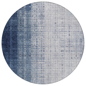 HomeRoots 8' Blue and Ivory Striped Area Rug - Durable, Washable, Perfect for Indoor & Outdoor Spaces! 639889