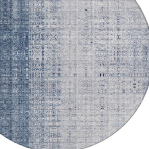 HomeRoots 8' Blue and Ivory Striped Area Rug - Durable, Washable, Perfect for Indoor & Outdoor Spaces! 639889