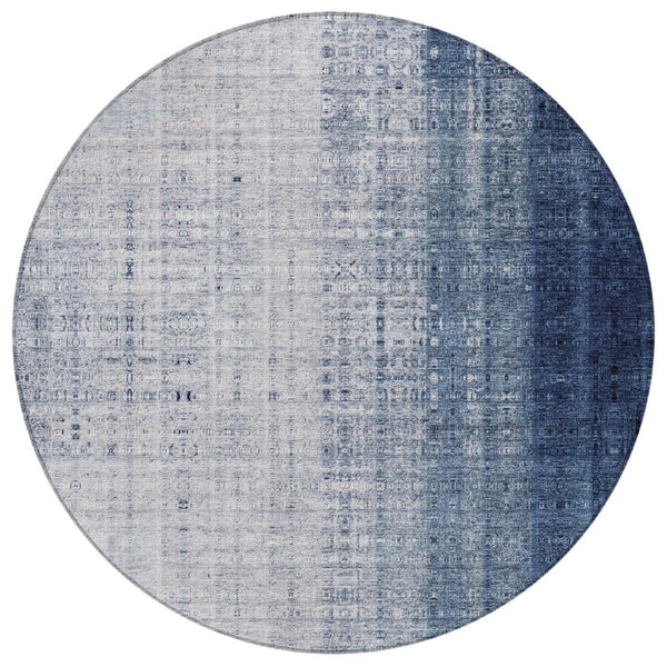 HomeRoots 8' Blue and Ivory Striped Area Rug - Durable, Washable, Perfect for Indoor & Outdoor Spaces! 639889
