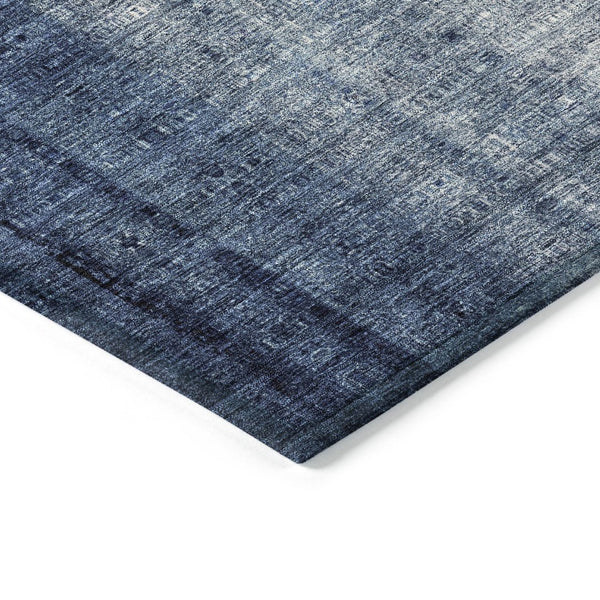 HomeRoots 8' X 10' Blue and Ivory Striped Washable Area Rug - Durable, Stylish, Indoor-Outdoor, Easy Care Design 639890