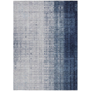 HomeRoots 9' Blue and Ivory Striped Indoor Outdoor Area Rug – Durable, Washable, Perfect for High Traffic Spaces! 639891