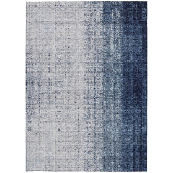 HomeRoots 9' Blue and Ivory Striped Indoor Outdoor Area Rug – Durable, Washable, Perfect for High Traffic Spaces! 639891