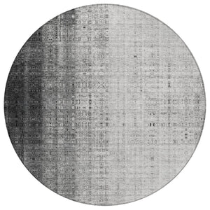 HomeRoots 8' Gray and Ivory Striped Indoor-Outdoor Area Rug – Stylish, Washable, Durable for High-Traffic Spaces 639895
