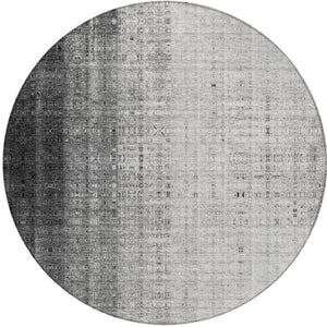 HomeRoots 8' Gray and Ivory Striped Indoor-Outdoor Area Rug – Stylish, Washable, Durable for High-Traffic Spaces 639895
