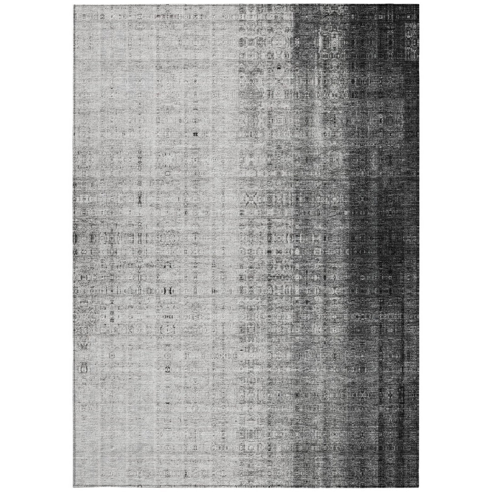 HomeRoots 8' X 10' Gray and Ivory Striped Indoor/Outdoor Area Rug – Durable, Washable, and Stylish for Any Space! 639896
