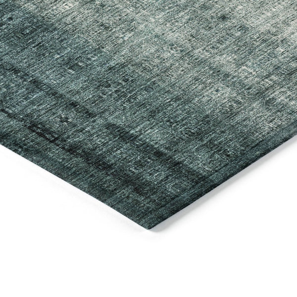 HomeRoots 5' Teal Blue and Ivory Striped Indoor-Outdoor Area Rug - Durable, Washable, Coastal Style for Any Space 639900