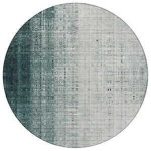 HomeRoots 8' Teal Blue and Ivory Striped Area Rug - Stylish, Washable, Durable for Indoor & Outdoor Spaces 639901