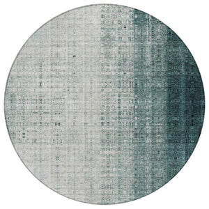 HomeRoots 8' Teal Blue and Ivory Striped Area Rug - Stylish, Washable, Durable for Indoor & Outdoor Spaces 639901