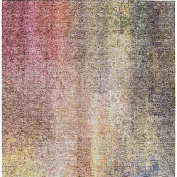 HomeRoots 5' X 8' Blush and Gold Abstract Rug - Durable, Washable Area Rug for Indoor/Outdoor Elegance 639912