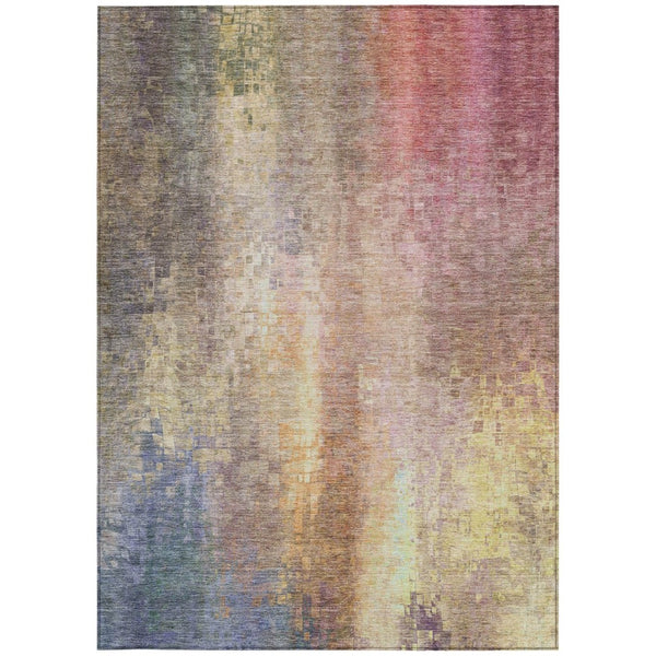 HomeRoots 5' X 8' Blush and Gold Abstract Rug - Durable, Washable Area Rug for Indoor/Outdoor Elegance 639912