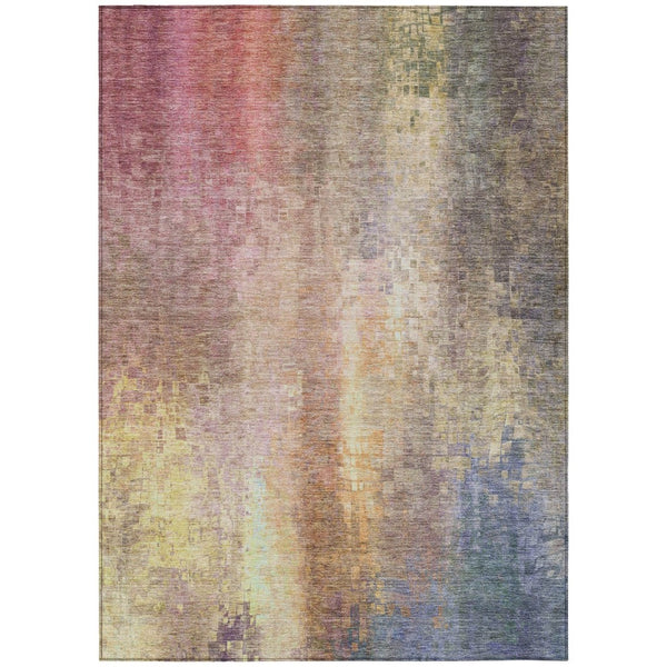 HomeRoots 5' X 8' Blush and Gold Abstract Rug - Durable, Washable Area Rug for Indoor/Outdoor Elegance 639912