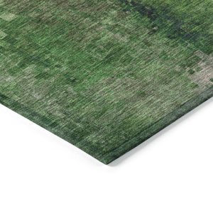 HomeRoots 5' Colorful Abstract Washable Area Rug - Durable Green & Purple Design for Indoor/Outdoor Use 639924