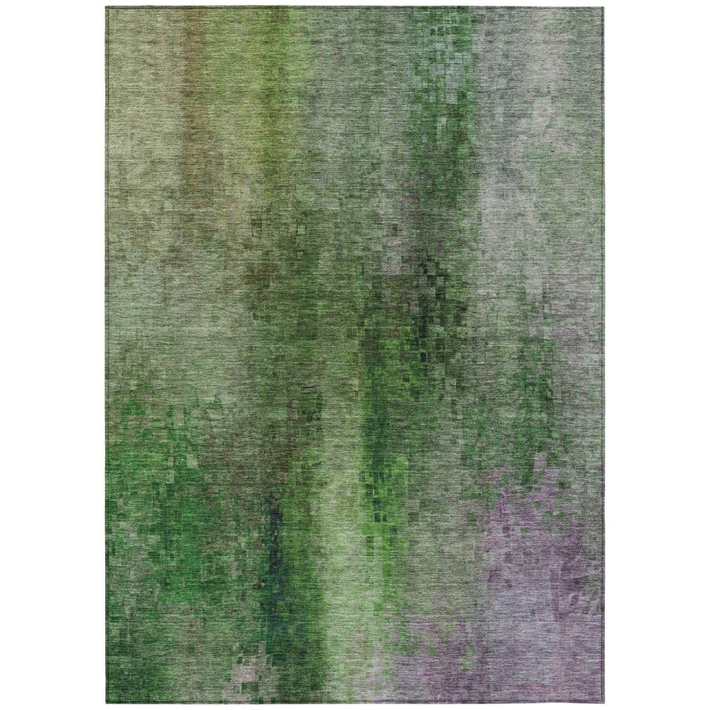 HomeRoots 10' X 14' Bold Green and Purple Abstract Area Rug – Washable, Durable, Perfect for Indoors or Outdoors! 639928