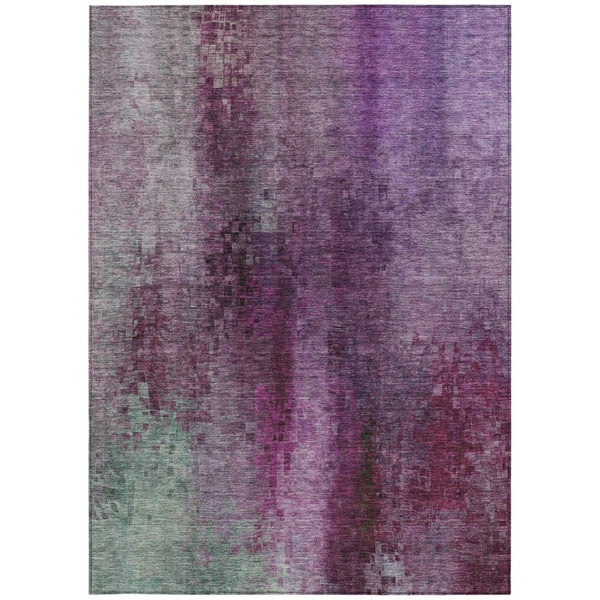 HomeRoots 5' X 8' Abstract Purple and Plum Washable Area Rug for Indoor/Outdoor Spaces - Stylish & Durable! 639930
