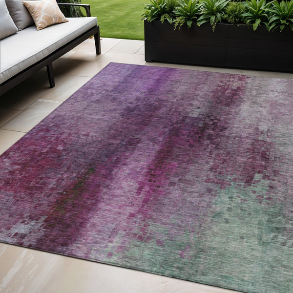 HomeRoots 5' X 8' Abstract Purple and Plum Washable Area Rug for Indoor/Outdoor Spaces - Stylish & Durable! 639930