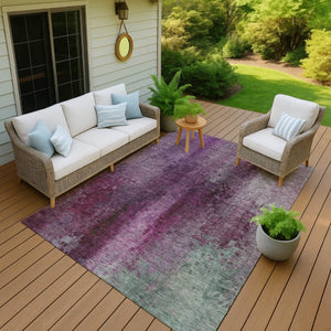 HomeRoots 5' X 8' Abstract Purple and Plum Washable Area Rug for Indoor/Outdoor Spaces - Stylish & Durable! 639930