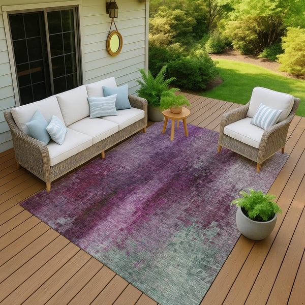 HomeRoots 5' X 8' Abstract Purple and Plum Washable Area Rug for Indoor/Outdoor Spaces - Stylish & Durable! 639930