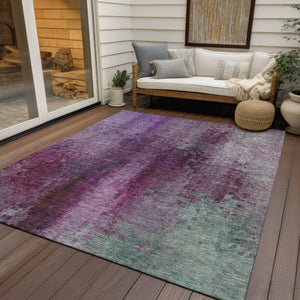 HomeRoots 5' X 8' Abstract Purple and Plum Washable Area Rug for Indoor/Outdoor Spaces - Stylish & Durable! 639930