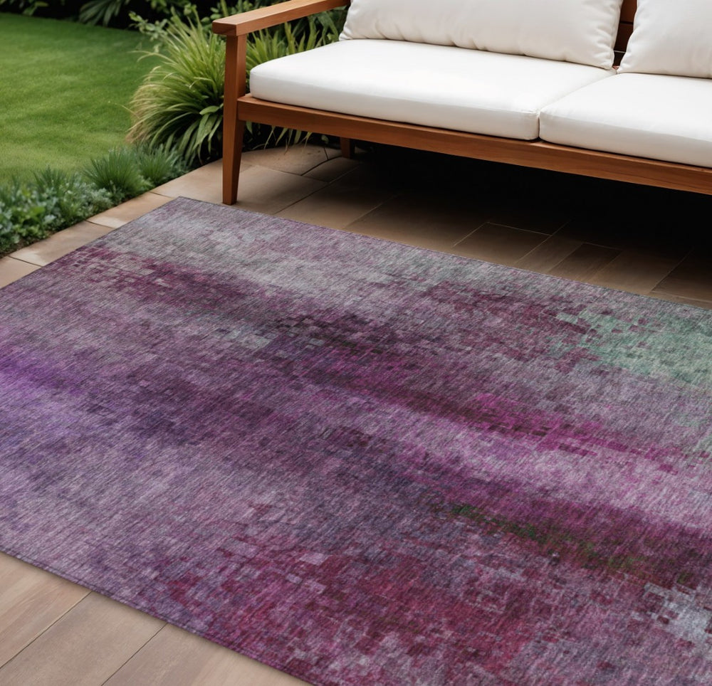 HomeRoots 8' X 10' Purple and Plum Abstract Area Rug – Stylish, Washable, Durable for Indoor & Outdoor Spaces 639932