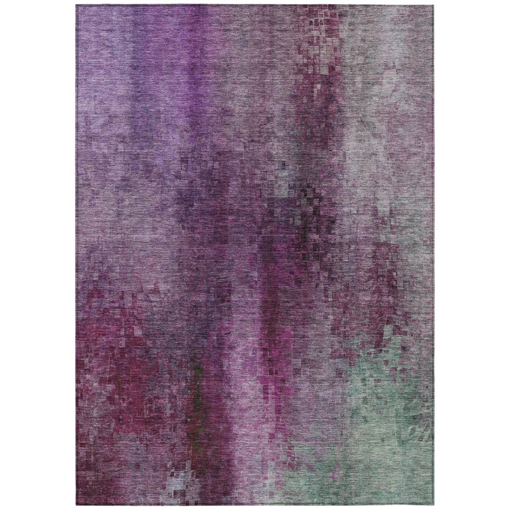 HomeRoots 8' X 10' Purple and Plum Abstract Area Rug – Stylish, Washable, Durable for Indoor & Outdoor Spaces 639932