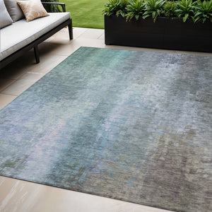 HomeRoots 5' X 8' Pale Aqua and Lavender Abstract Rug – Stylish, Washable Accent for Indoor & Outdoor Spaces! 639936