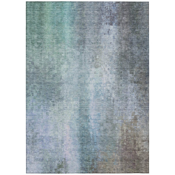 HomeRoots 5' X 8' Pale Aqua and Lavender Abstract Rug – Stylish, Washable Accent for Indoor & Outdoor Spaces! 639936