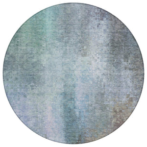HomeRoots 8' Pale Aqua & Lavender Round Abstract Area Rug - Washable, Stylish Design for Indoor & Outdoor Use 639937