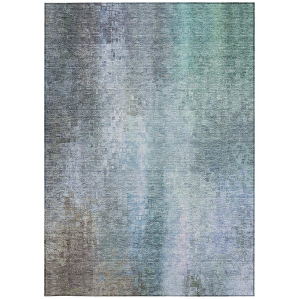 HomeRoots 8' X 10' Abstract Pale Aqua & Lavender Washable Area Rug for Indoor & Outdoor Spaces, Durable & Stylish 639938