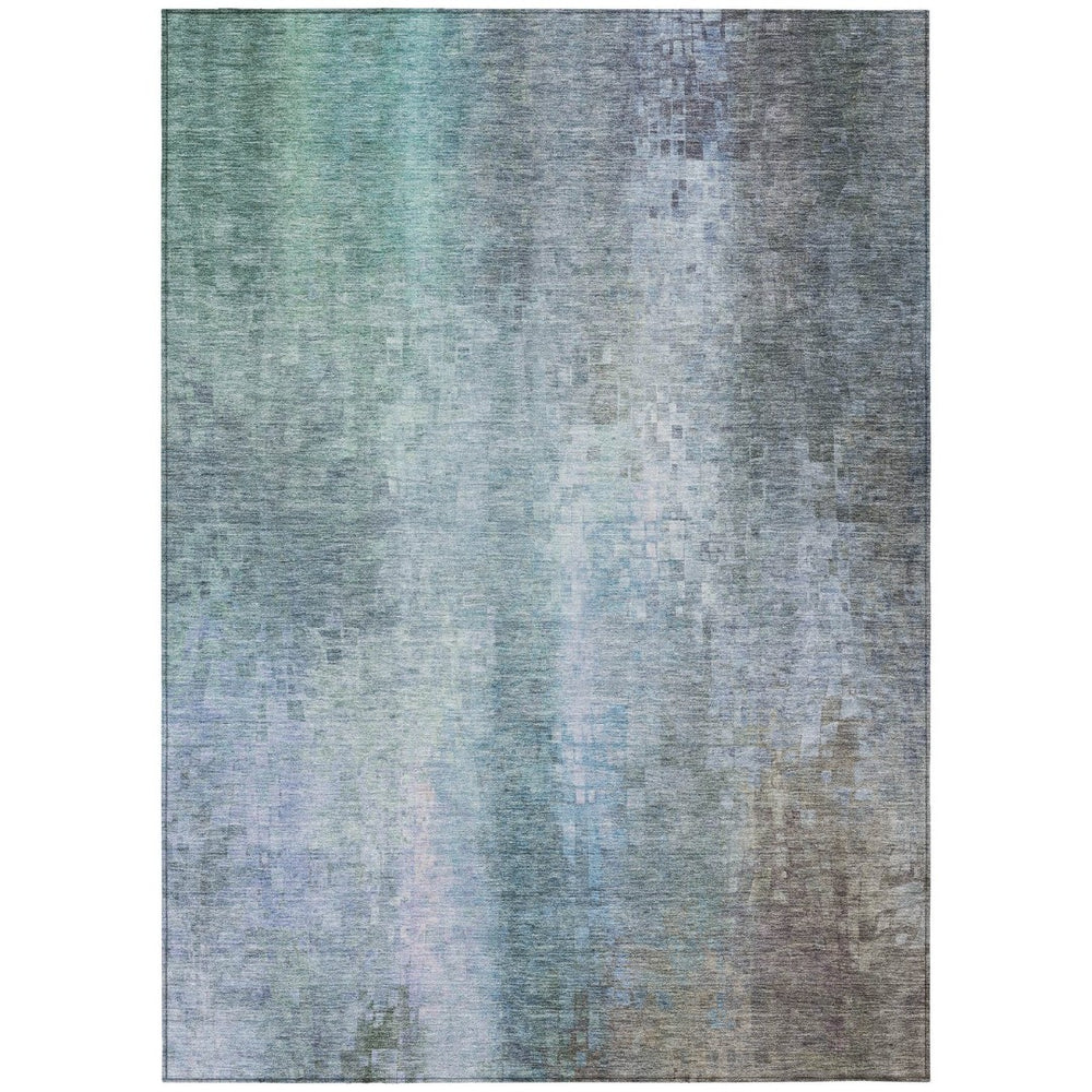 HomeRoots 8' X 10' Abstract Pale Aqua & Lavender Washable Area Rug for Indoor & Outdoor Spaces, Durable & Stylish 639938