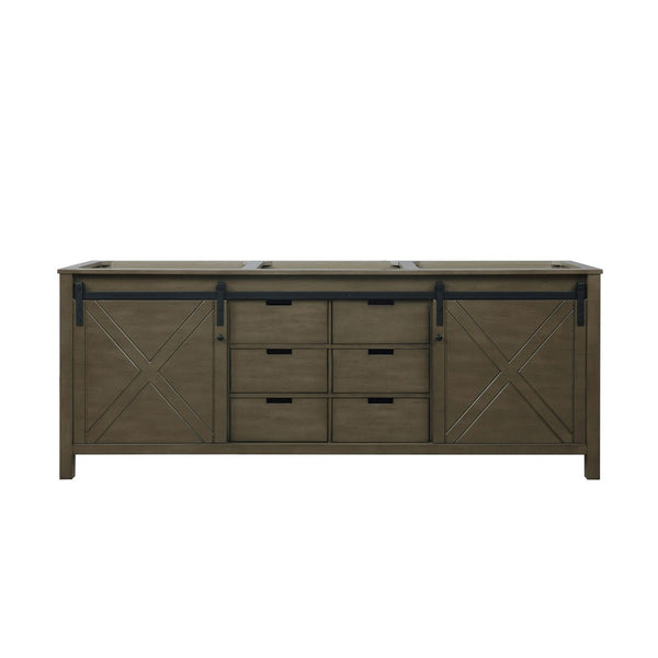 English Elm Rustic Double Bath Vanity 84 In. W - Elegant Brown Wood With Ample Storage & Soft-Close Drawers B2731P260096-GIGA