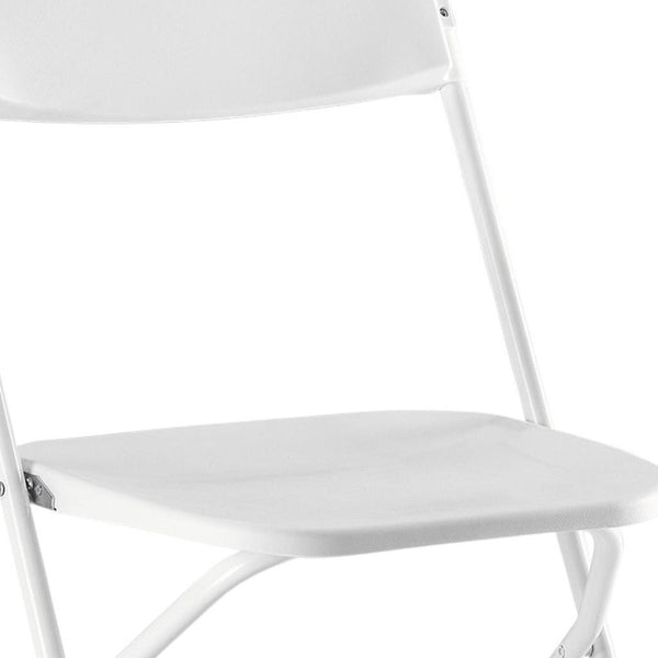 HomeRoots Set of Four Versatile White Metal Folding Dining Chairs for Indoor & Outdoor Gatherings & Events 639951