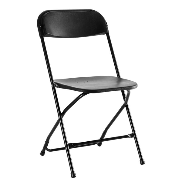 HomeRoots Set of Four Black Metal Folding Dining Chairs - Stylish, Durable, Space-Saving for Indoor or Outdoor Use 639952